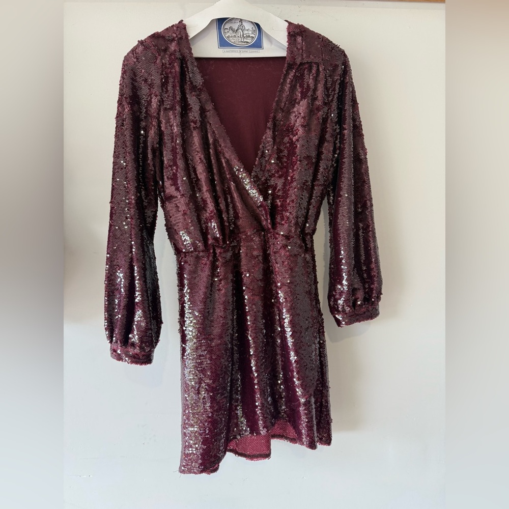 AKIRA Deep Red Sequin Dress